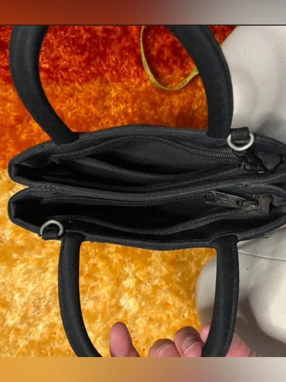 Y2K Black Women's Top-Handle Bag with beaded Dragonfly Accent